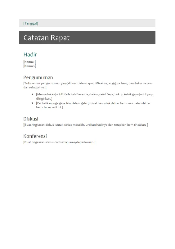 Catatan rapat gray modern simple