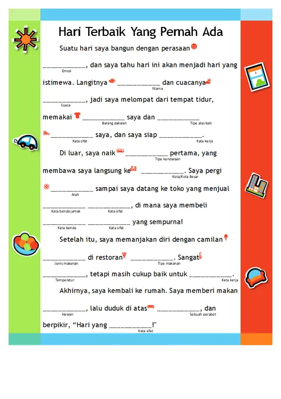 Cerita isian lucu modern simple