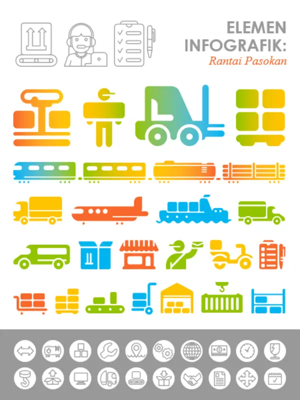 Gambar infografik rantai pasokan modern-simple