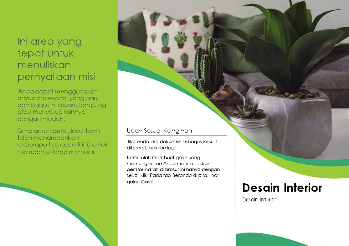 Brosur desain Interior green modern-color-block