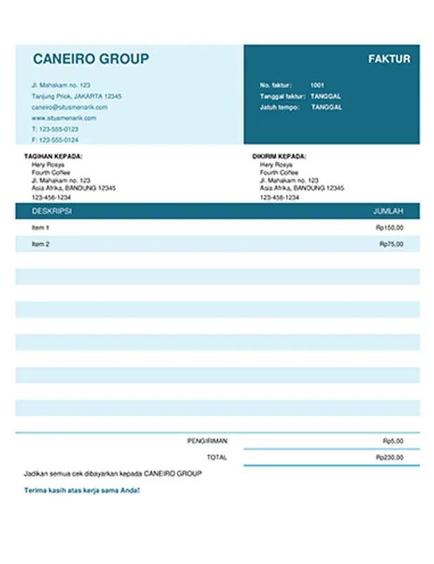 Faktur dasar modern simple