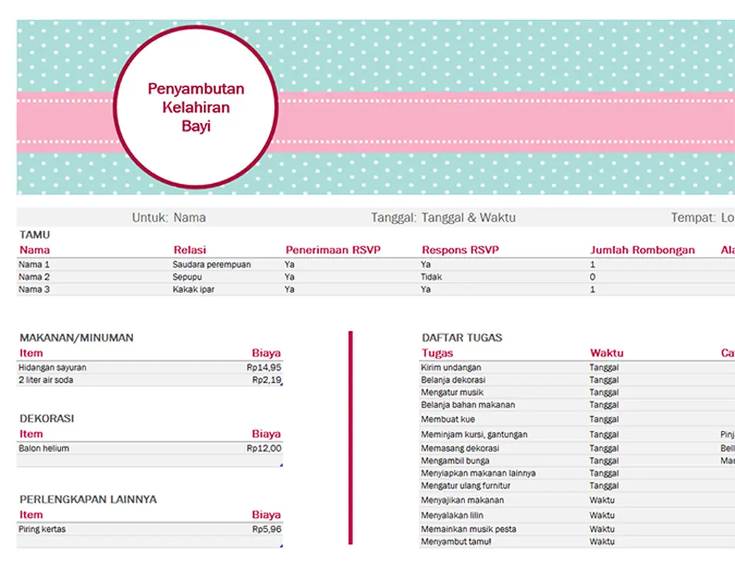 Perencana penyambutan kelahiran bayi