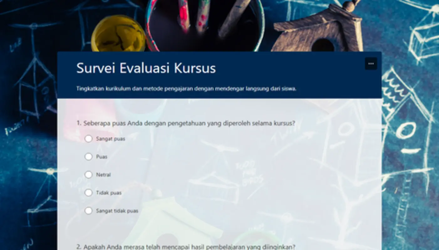 Survei evaluasi kursus blue modern simple