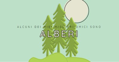 Rifugio nella foresta green whimsical-line