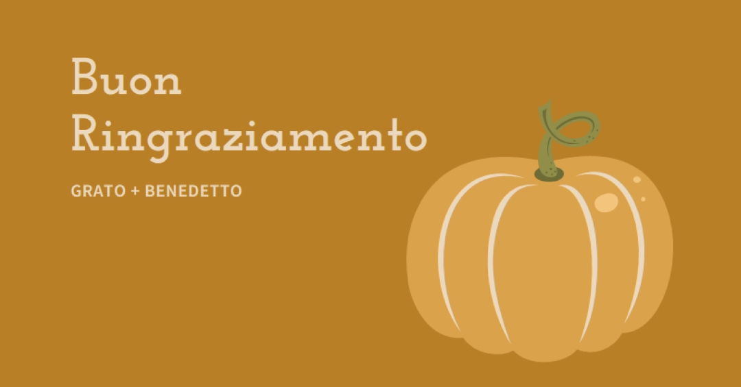 Grato e benedetto brown whimsical-line
