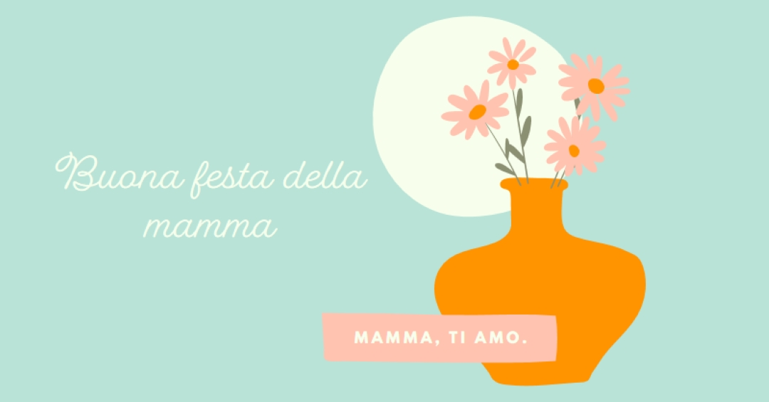 Mamma, ti amo blue whimsical-line
