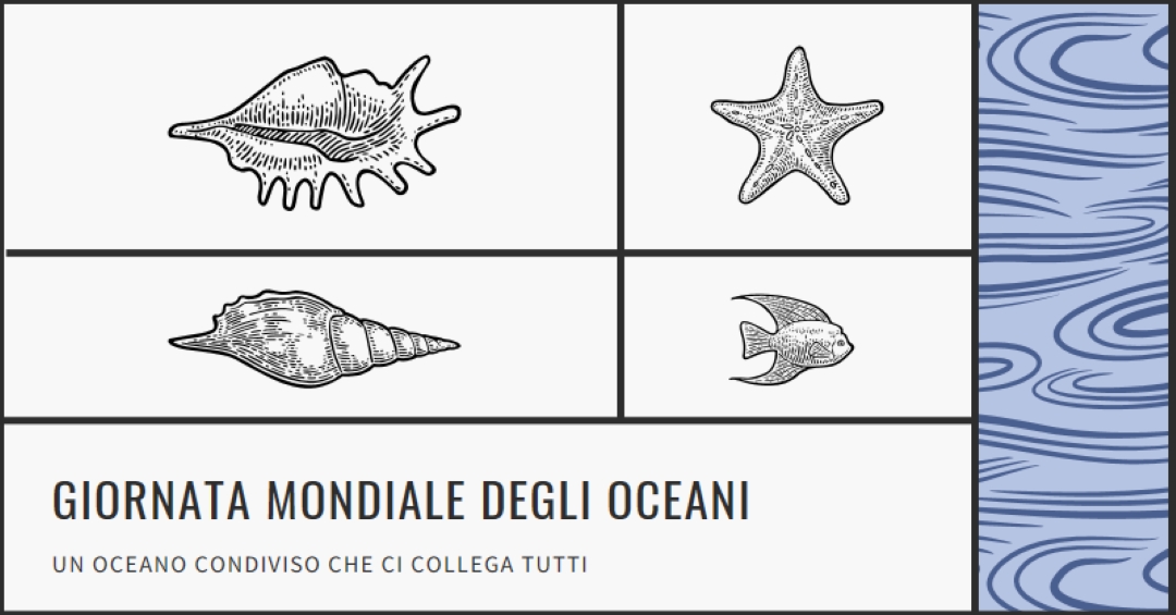 Felice Giornata mondiale degli oceani white vintage-retro