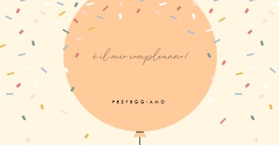 Festeggiamo il mio compleanno yellow whimsical-line