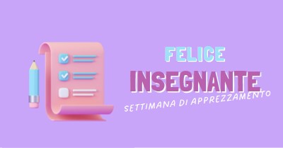 Settimana di apprezzamento per i docenti purple whimsical-color-block