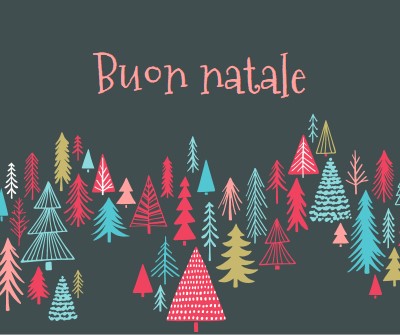 Buon natale green whimsical-line