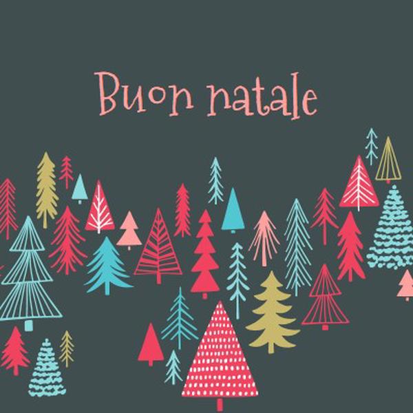 Buon natale green whimsical-line