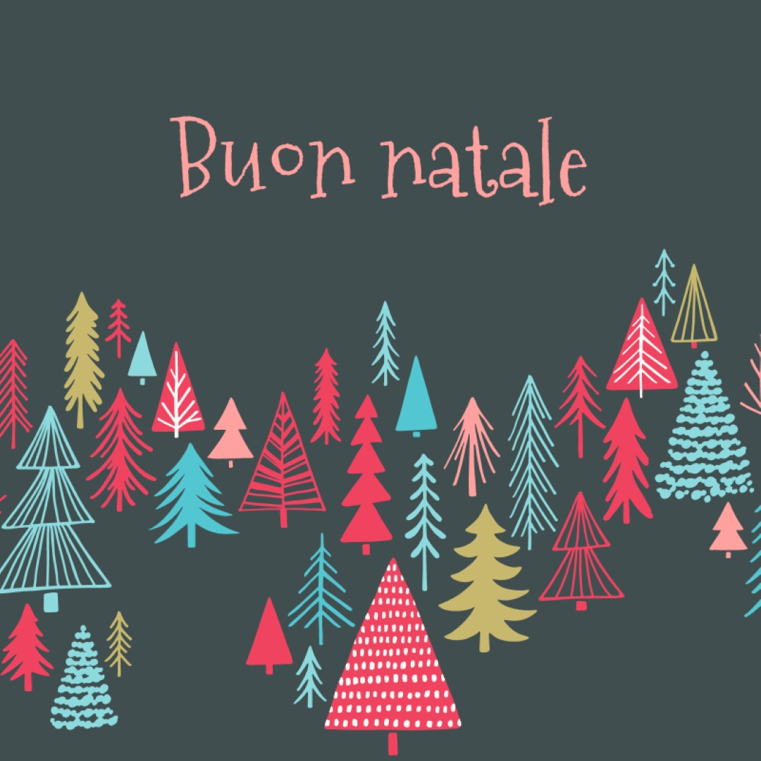 Buon natale green whimsical-line