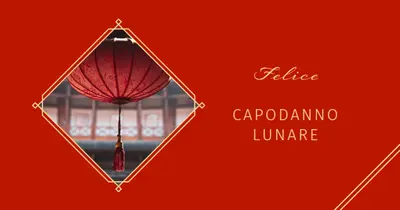 Festeggia il nuovo anno lunare red modern-simple