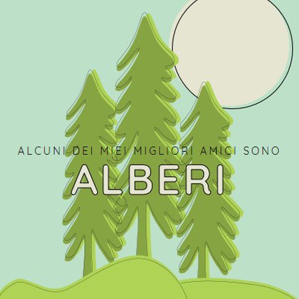 Rifugio nella foresta green whimsical-line