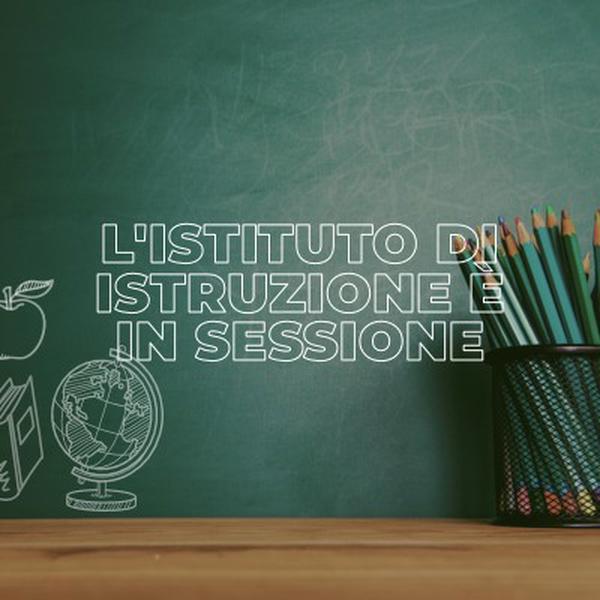 L'istituto di istruzione è in sessione green modern-simple