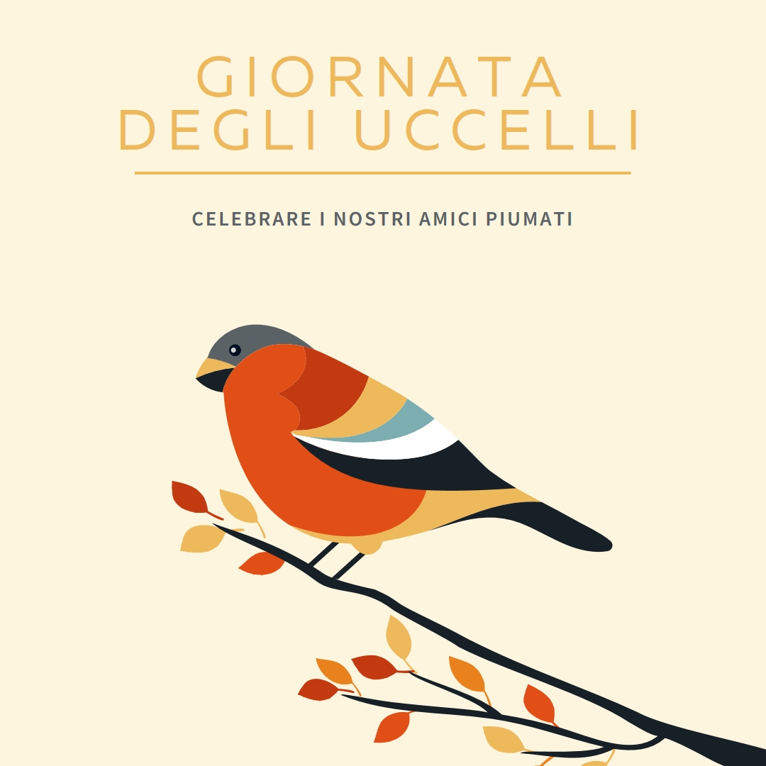 Giornata dell'uccello yellow whimsical-line