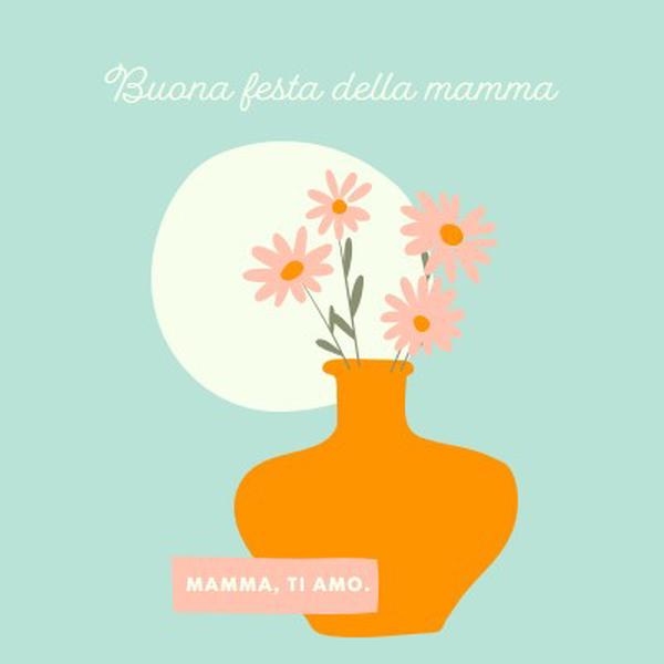 Mamma, ti amo blue whimsical-line