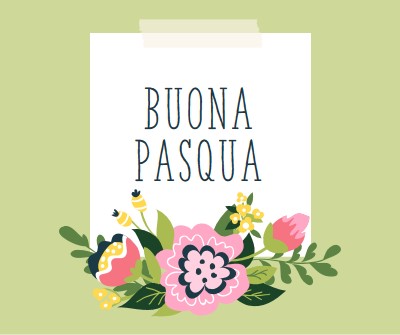 Fiori di Pasqua green whimsical-line