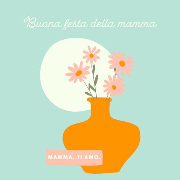 Mamma, ti amo blue whimsical-line