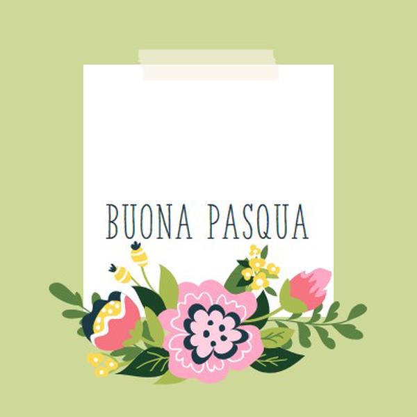 Fiori di Pasqua green whimsical-line