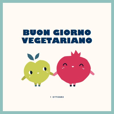 Buon giorno vegetariano white whimsical-line