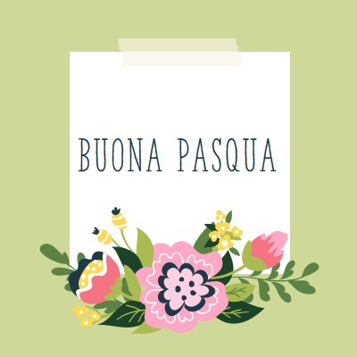 Fiori di Pasqua green whimsical-line