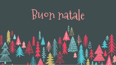 Buon natale green whimsical-line