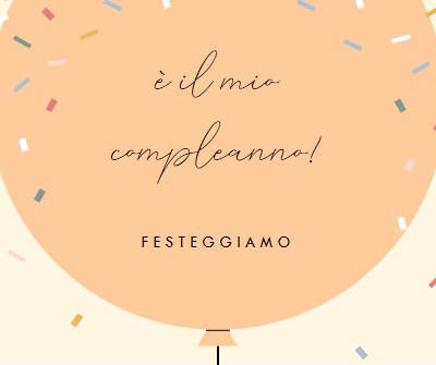 Festeggiamo il mio compleanno yellow whimsical-line