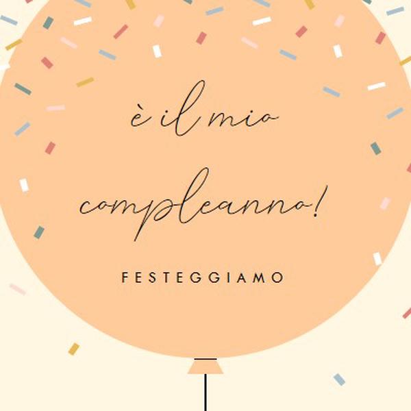 Festeggiamo il mio compleanno yellow whimsical-line