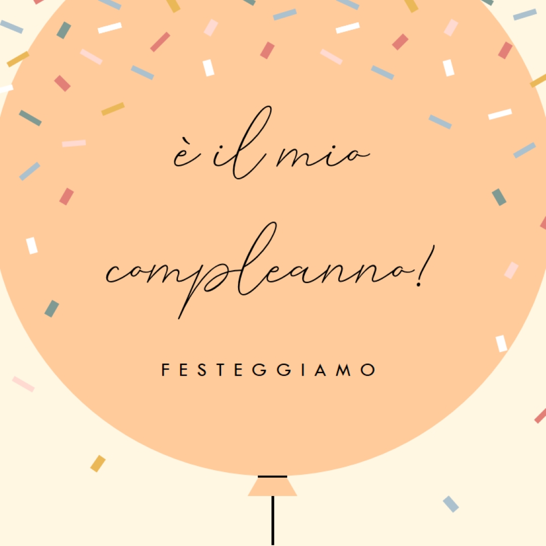 Festeggiamo il mio compleanno yellow whimsical-line