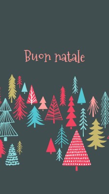 Buon natale green whimsical-line