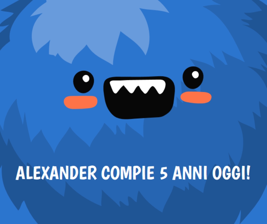 Piccolo mostro compie cinque anni blue whimsical-color-block