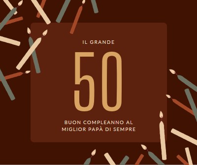 Buon cinquantesimo compleanno brown modern-simple