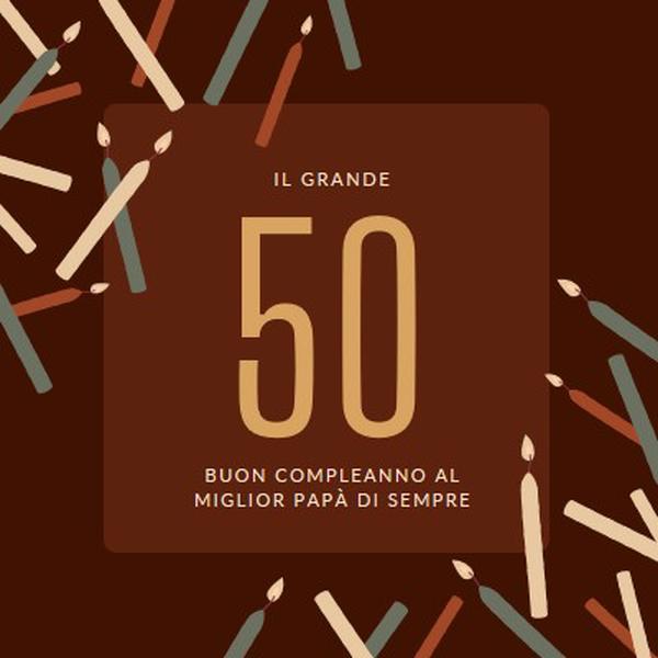 Buon cinquantesimo compleanno brown modern-simple