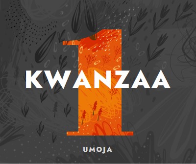 Festeggia il primo giorno di Kwanzaa gray organic-simple