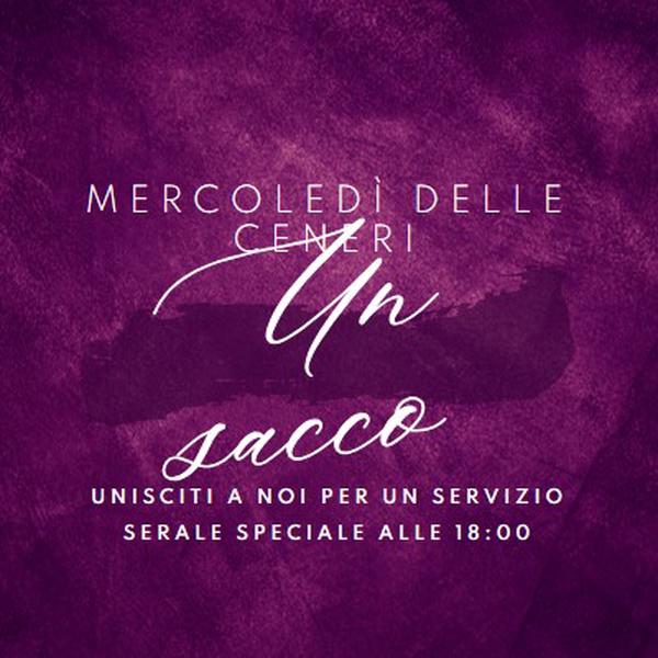 Messa mercoledì delle ceneri purple modern-simple