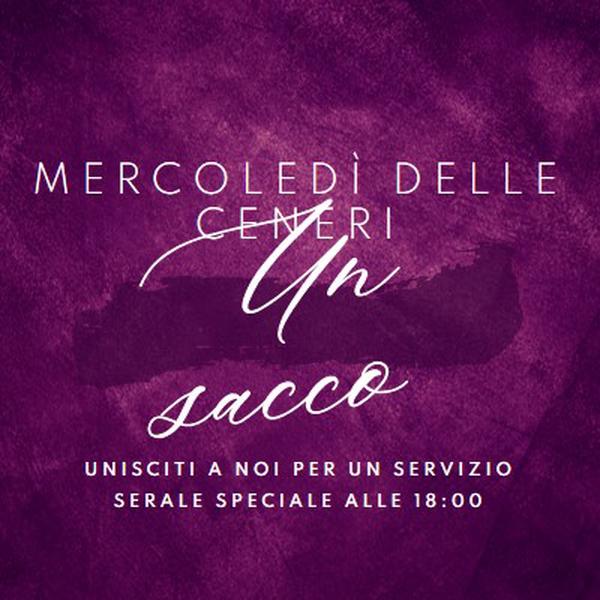 Messa mercoledì delle ceneri purple modern-simple