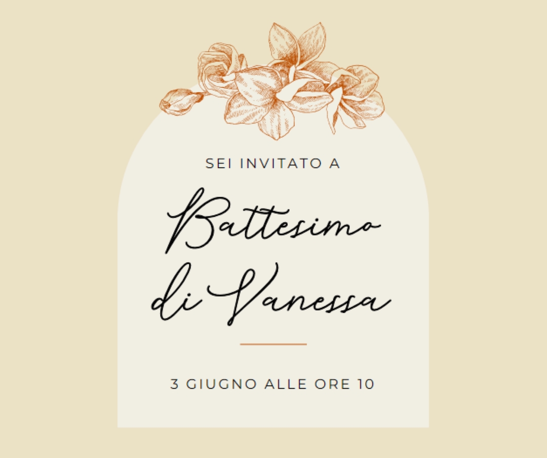 Invito al battesimo yellow vintage-botanical
