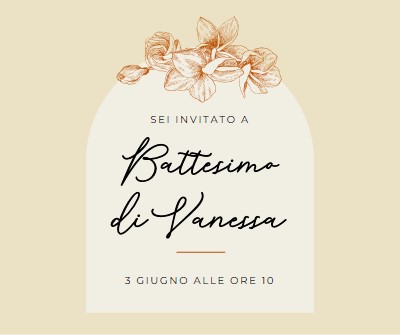 Invito al battesimo yellow vintage-botanical