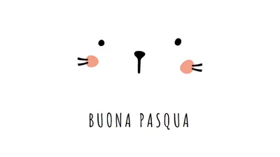 Buona Pasqua, coniglietto white whimsical-line