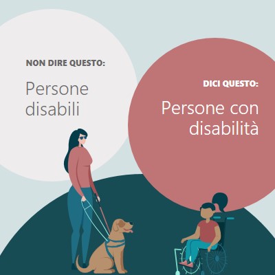 Supportare le persone con disabilità green modern-color-block