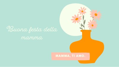 Mamma, ti amo blue whimsical-line