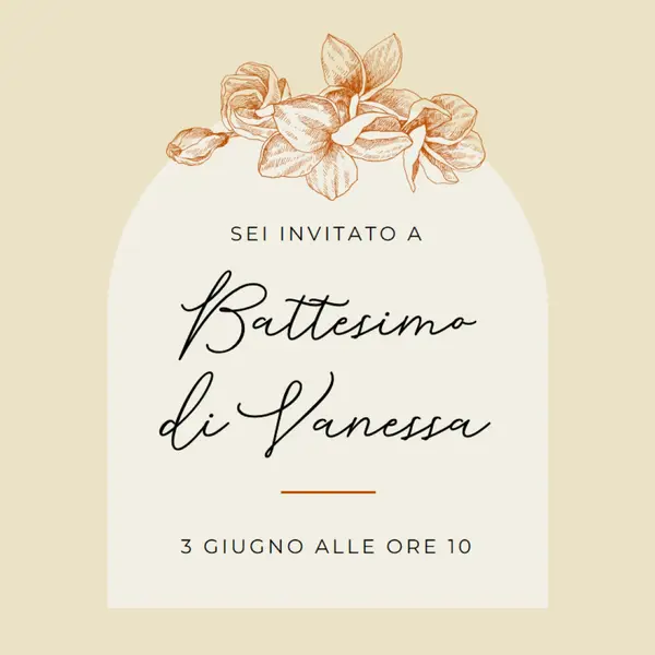 Invito al battesimo yellow vintage-botanical