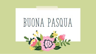 Fiori di Pasqua green whimsical-line