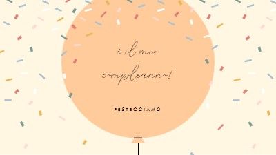 Festeggiamo il mio compleanno yellow whimsical-line