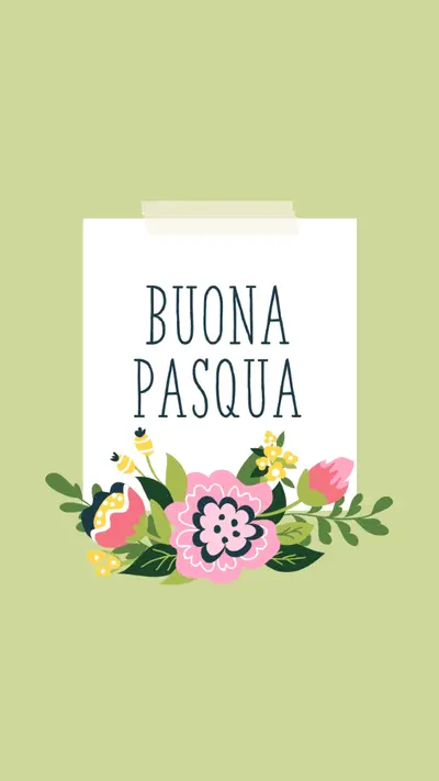 Fiori di Pasqua green whimsical-line