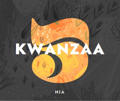 Festeggia il quinto giorno di Kwanzaa gray organic-simple