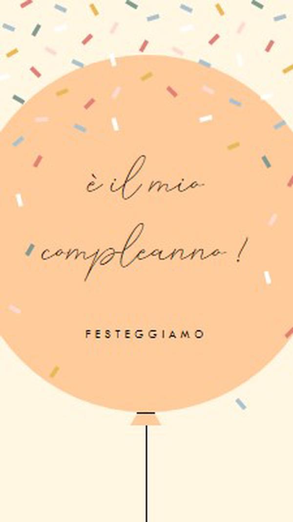 Festeggiamo il mio compleanno yellow whimsical-line