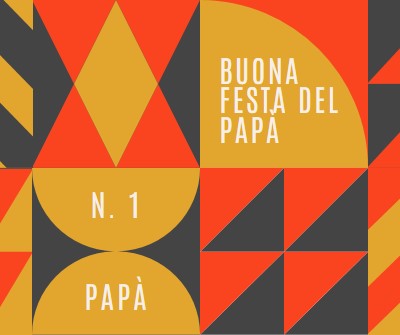 Numero uno papà orange modern-geometric-&-linear