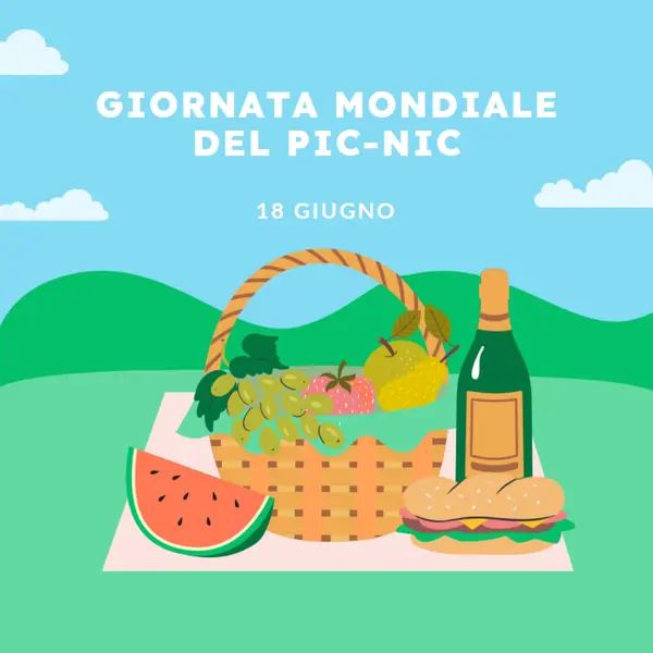 La vita è un picnic green whimsical-color-block